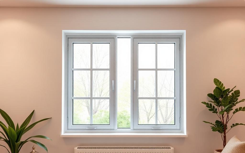double glazed window in modern home reducing traffic noise indoors