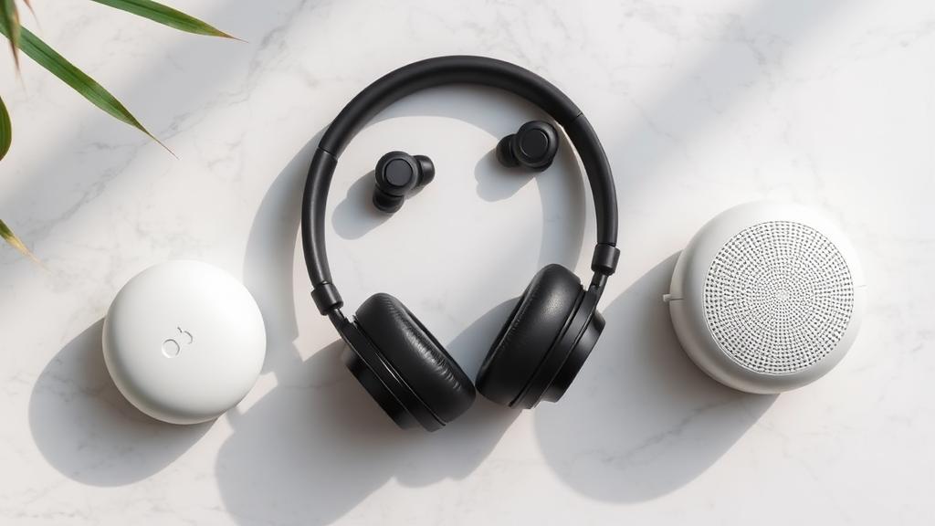 person wearing over-ear noise canceling headphones while working at desk