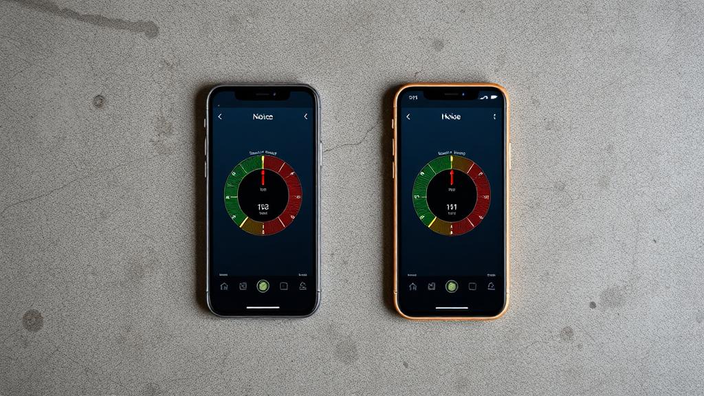 phone measuring sound on a desk