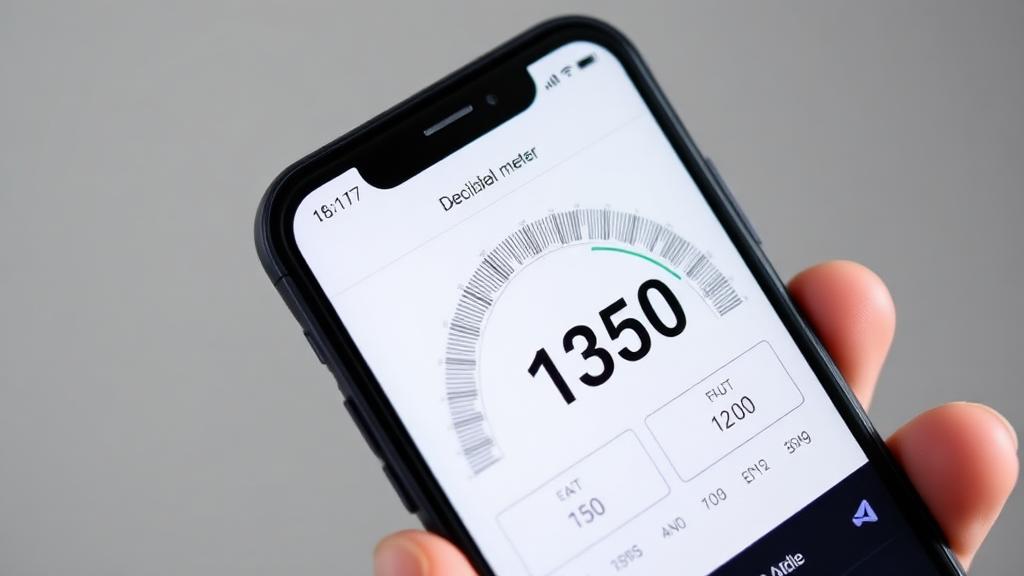 person measuring noise with smartphone