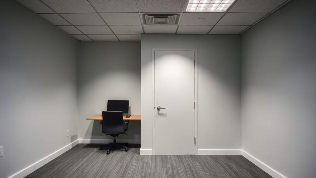 open plan office with background noise