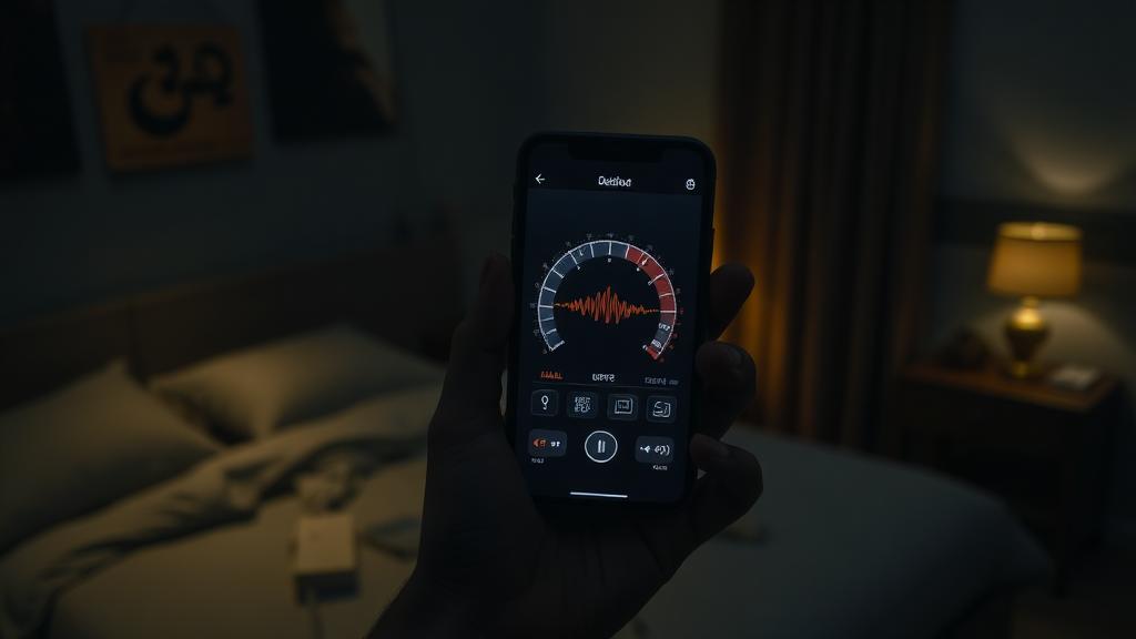 smartphone measuring noise level in a quiet room
